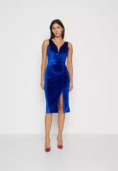 Элегантное платье V-образный вырез миди WAL G., цвет electric blue