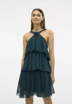 Элегантное платье VMFELICIA RUFFLE SHORT Vero Moda, цвет Ponderosa Pine