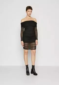 Элегантное платье Vmlia Off Shoulder Dress Vero Moda, черный