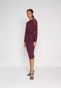 Элегантное платье Vmmagda Calf Dress Vero Moda, цвет winetasting