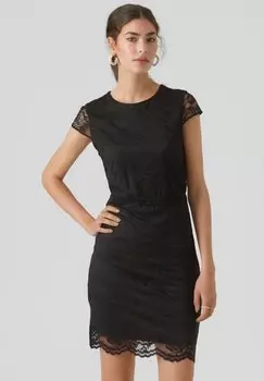 Элегантное платье Vmsara Cap Sleeve Short Dress Vero Moda, черный