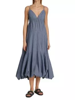 Элегантное платье в полоску sofia Cinq à Sept Navy white