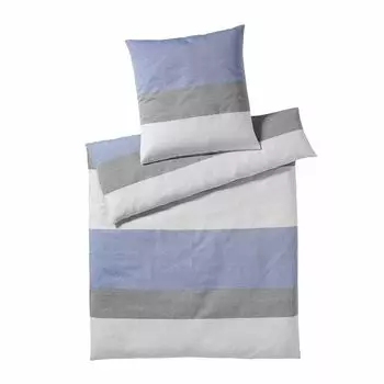 Элегантное полульняное постельное белье Бит синий 200х220 см + 2х 80х80 см Elegante