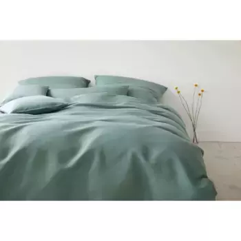 Элегантное постельное белье» «Бриз» в размере. 135х200 или 155х220 см", постельное белье полульняное, постельное белье на молнии Elegante, цвет salbei