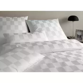 Элегантное постельное белье «Courage» в современном клетчатом дизайне Elegante, белый
