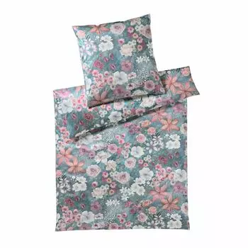 Элегантное постельное белье из сатина Mako Дивный цвет акварель размер 155х200+80х80см Elegante