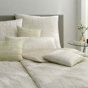 Элегантное постельное белье из сатина Mako Mondrian цвет натуральный размер 135х200+80х80см Elegante