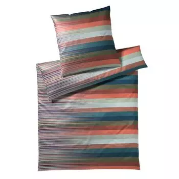 Элегантное постельное белье из сатина Mako Change синий кирпич 135х200 см + 80х80 см Elegante