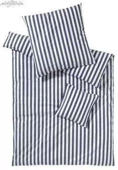 Элегантное постельное белье из сатина Mako 7022 Lido 155х200см+40х80, цвет темно-синий Elegante