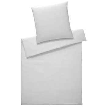 Элегантное постельное белье из сирсакера Stockholm 200х200 см + 80х80 см светло-серое Elegante