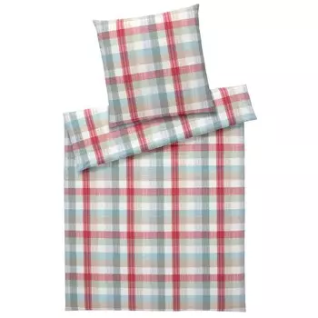 Элегантное постельное белье из жатого хлопка Aarhus мульти красный 135х200 см + 80х80 см Elegante