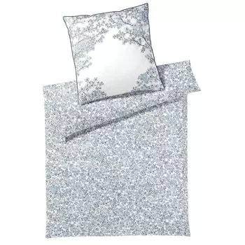 Элегантное постельное белье Mako из сатина Belle indigo 135х200 см + 80х80 см Elegante