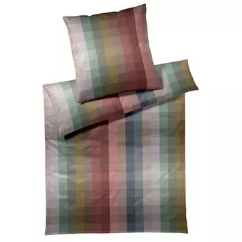 Элегантное постельное белье Mako из трикотажа Checkout rouge 135х200 см + 80х80 см Elegante