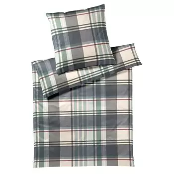 Элегантное постельное белье Mako из сатина Уголок дымчатый синий 155х200 см + 80х80 см Elegante