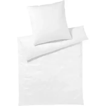 Элегантное постельное белье «Однотон из сатина Мако и качества трикотажа Мако, 100% хлопок, постельное белье и наволочка на молнии, сатин с шелковистым блеском, летнее постельное белье, можно использовать круглый год» (2 шт.) Elegante, белый