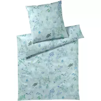 Элегантное постельное белье Sea Life, приятное к коже Elegante, цвет aqua-grn