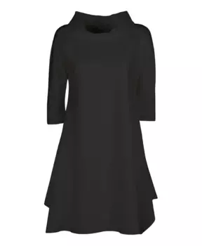 Элегантное расклешенное платье с воротником бубликом Vicario Cinque, черный