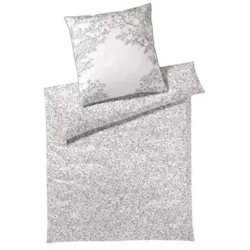 Элегантное сатиновое постельное белье Mako Belle greige 140х220 см + 70х90 см Elegante