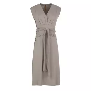 Элегантное трикотажное платье с запахом Conquista, коричневый