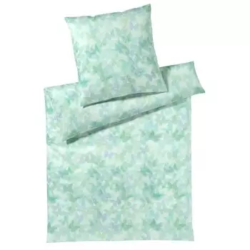 Элегантное трикотажное постельное белье Mako Lucid бирюзово-зеленый 155х220 см + 40х80 см Elegante