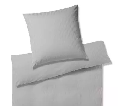 Элегантное трикотажное постельное белье Mako Solid Stripe цвет Серый размер 40х80 155х200см Elegante