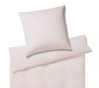 Элегантное трикотажное постельное белье Mako Solid Stripe цвет роза размер 40х80 155х220см Elegante