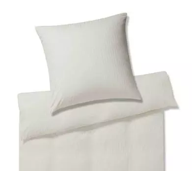 Элегантное трикотажное постельное белье Mako Solid Stripe цвет кремовый, размер 40х80, 135х200см Elegante