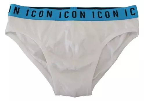 Элегантные белые хлопковые стрейчевые трусы Dsquared2
