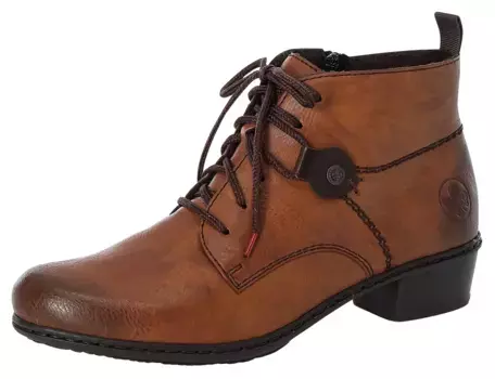 Элегантные ботильоны Rieker на шнуровке, коричневый