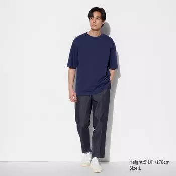Элегантные брюки до щиколотки UNIQLO, темно-синий