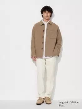 Элегантные брюки до щиколоток хлопчатобумажные, длинные Uniqlo, белый