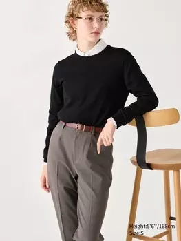 Элегантные брюки до щиколоток в клетку Uniqlo, коричневый