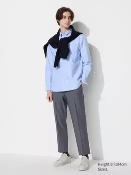 Элегантные брюки до щиколоток в крупную клетку Uniqlo, серый