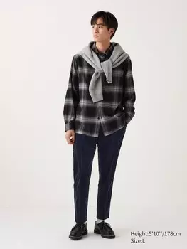Элегантные брюки до щиколоток вельвет Uniqlo, синий