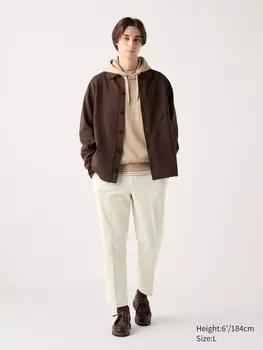 Элегантные брюки до щиколоток вельвет Uniqlo, цвет 01 белый