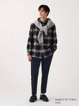 Элегантные брюки до щиколоток вельвет Uniqlo, цвет 69 синий