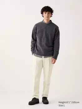 Элегантные брюки до щиколоток вельветовые Uniqlo, цвет 01 белый