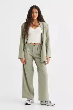Элегантные брюки H&amp;M, светло-зеленый хаки