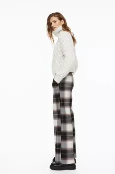 Элегантные брюки H&M, темно-коричневый/клетка