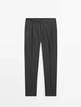 Элегантные брюки из 100% шерсти Massimo Dutti, серый