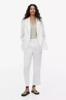 Элегантные брюки из смесового льна H&M, белый