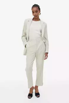 Элегантные брюки из смесового льна H&M, бежевый