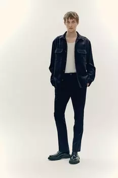 Элегантные брюки облегающего кроя H&M, синий