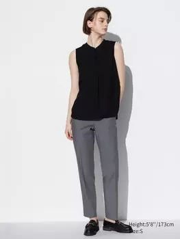 Элегантные брюки по щиколотку длинные Uniqlo, серый