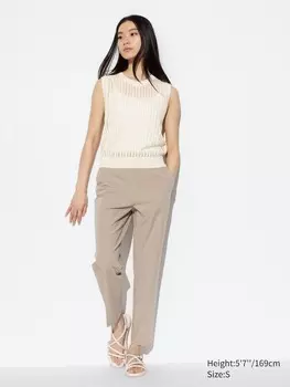 Элегантные брюки по щиколотку Uniqlo, бежевый