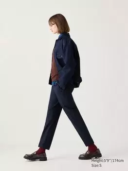 Элегантные брюки по щиколотку Uniqlo, цвет 69 синий