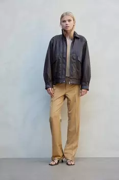 Элегантные брюки прямого кроя H&M, бежевый