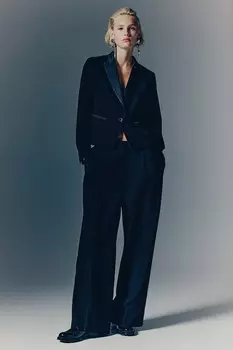 Элегантные брюки прямого кроя H&M, черный