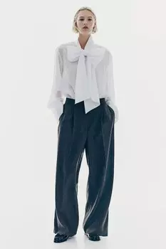 Элегантные брюки прямого кроя H&M, серый