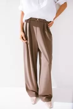 Элегантные брюки с декоративной уздечкой H&M, бежевый